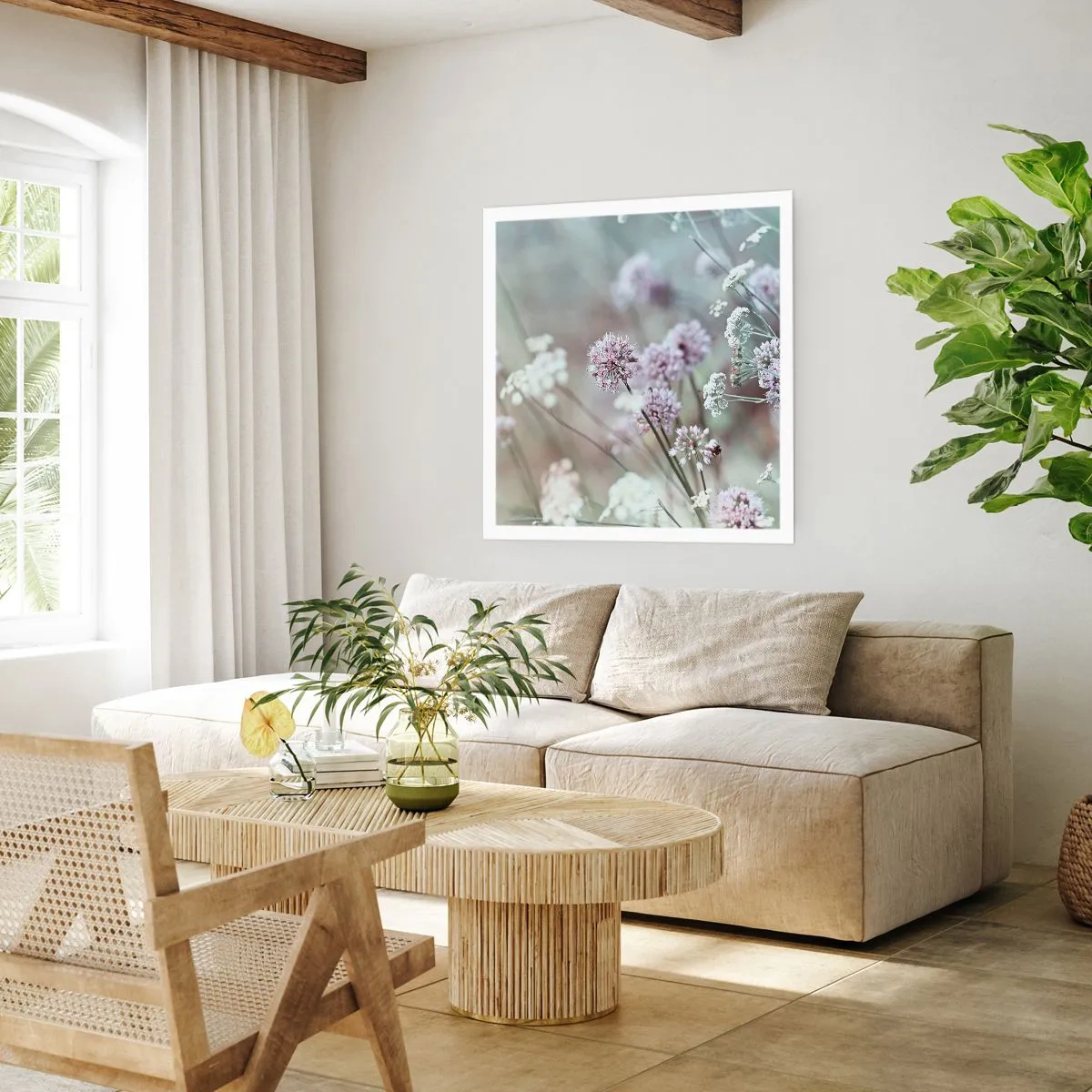 Póster - Dulces filigranas de hierbas - 60x60 cm