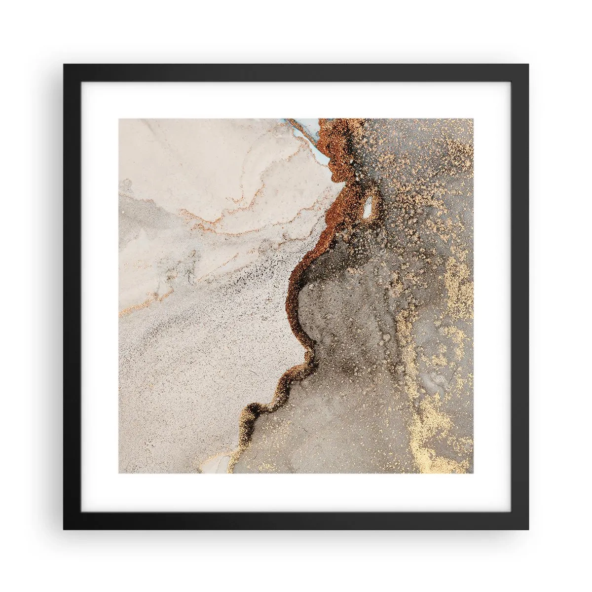 Póster en marco negro - En la frontera de los colores - 40x40 cm