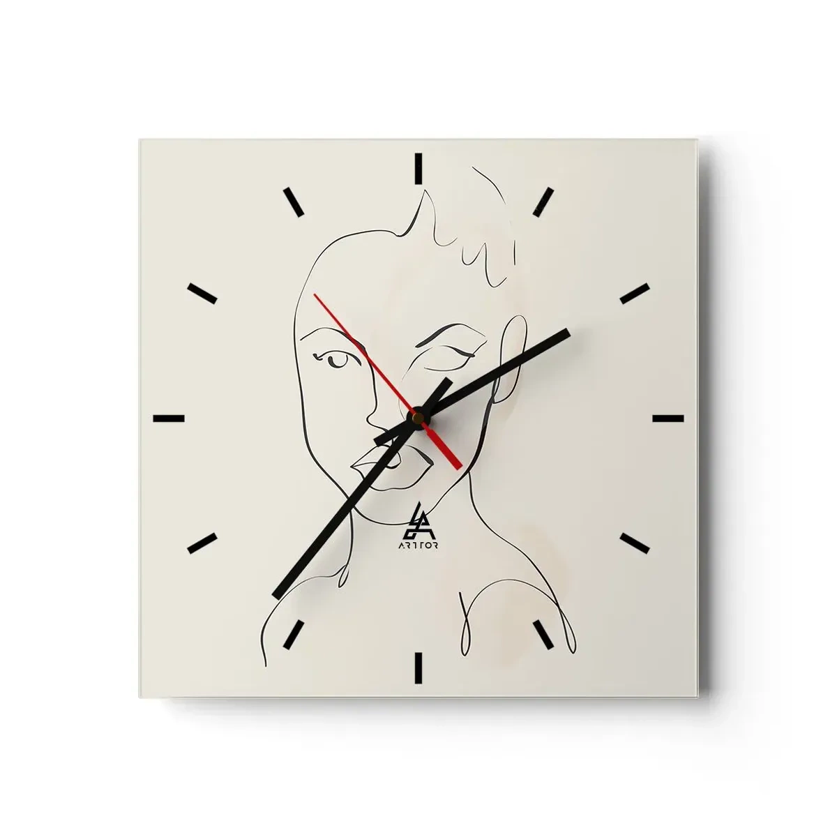 Reloj de pared - Reloj de vidrio - Un esbozo de sensualidad - 40x40 cm