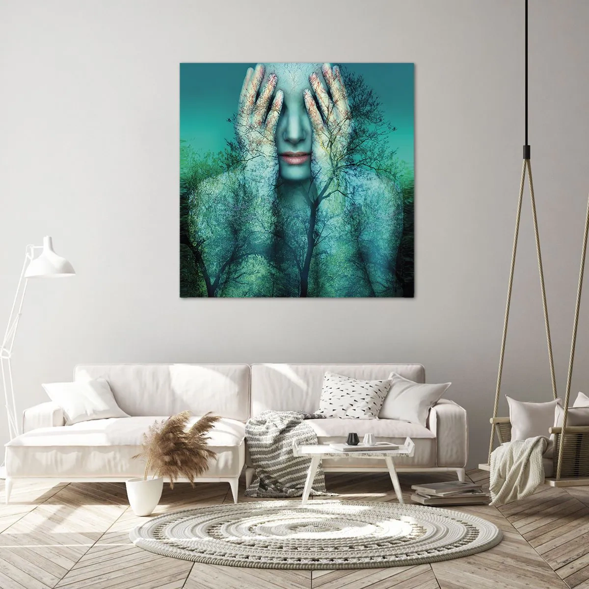 Cuadro sobre lienzo - Impresión de Imagen - Sumergida en azul - 50x50 cm