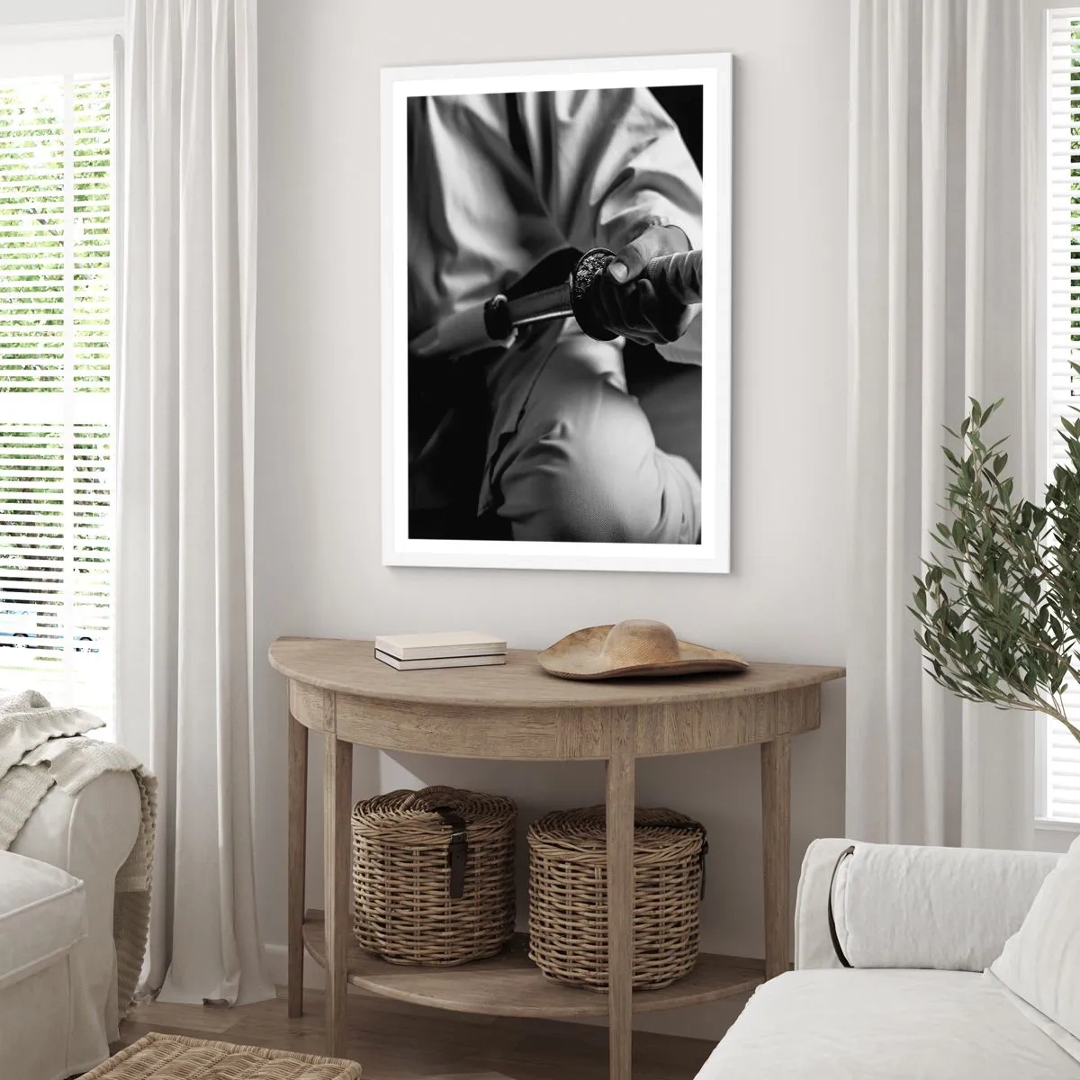 Póster en marco blanco - Alma de guerrero - 70x100 cm