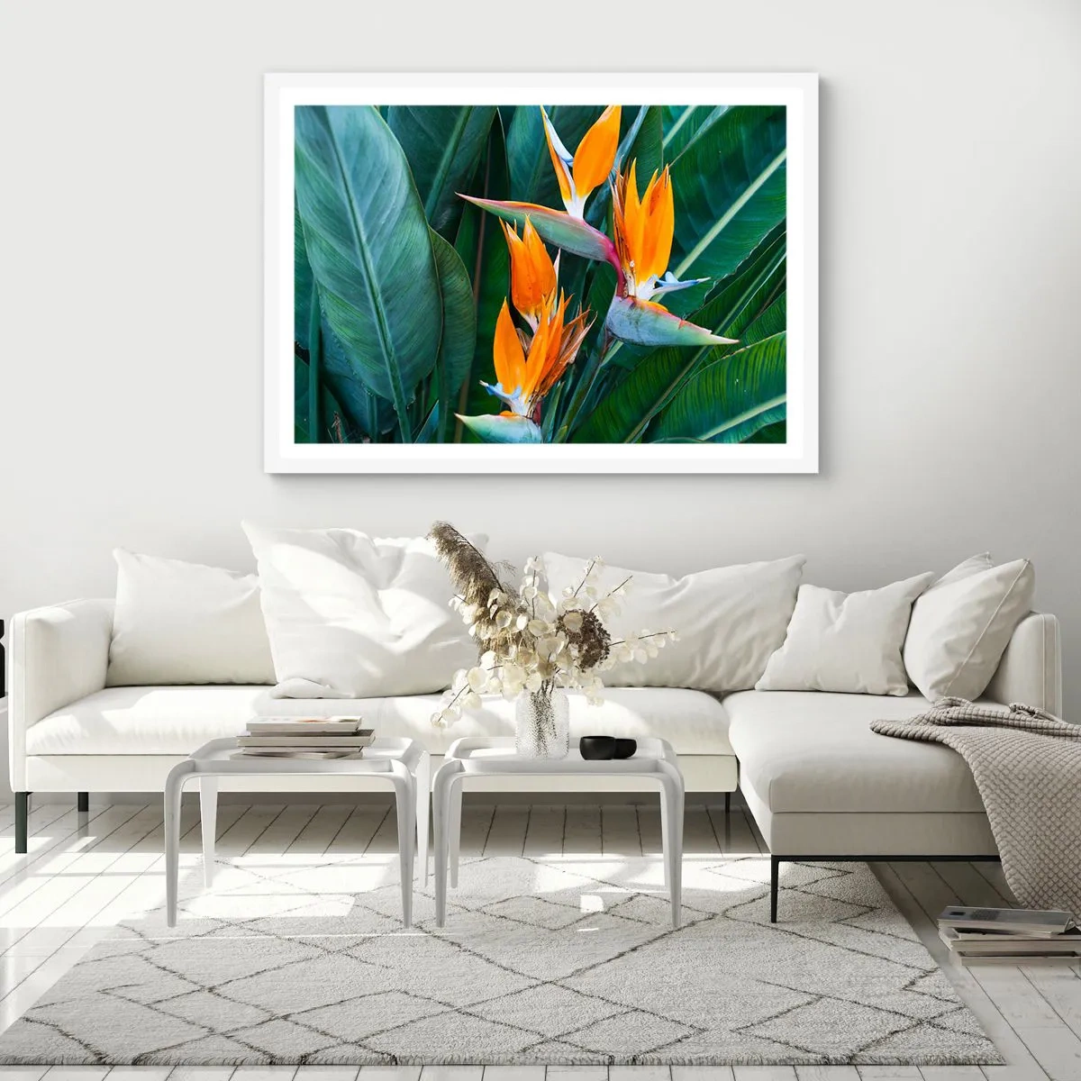 Póster en marco blanco - ¿Es una flor o es un pájaro? - 40x30 cm