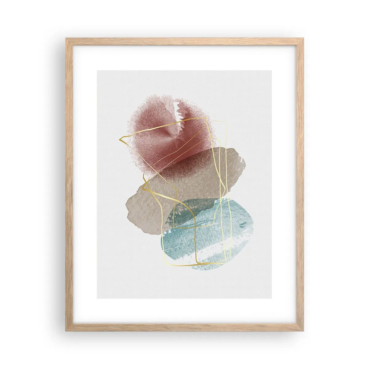 Póster en marco roble claro - Abstracción coral del espacio - 40x50 cm