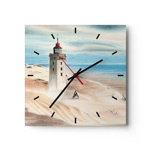 Reloj de pared - Reloj de vidrio - Siempre mirando al mar - 40x40 cm