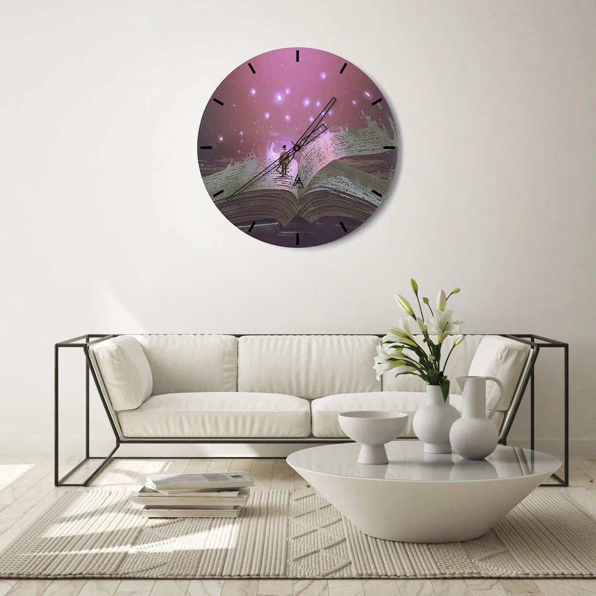 Reloj de pared - Reloj de vidrio - Una invitación a otro mundo - 40x40 cm