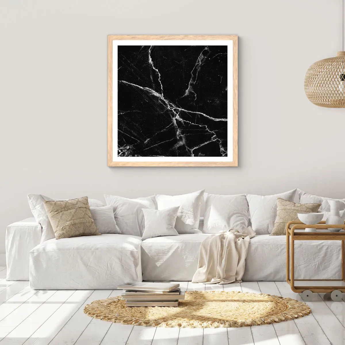 Póster en marco roble claro - La vida secreta de la piedra - 40x40 cm