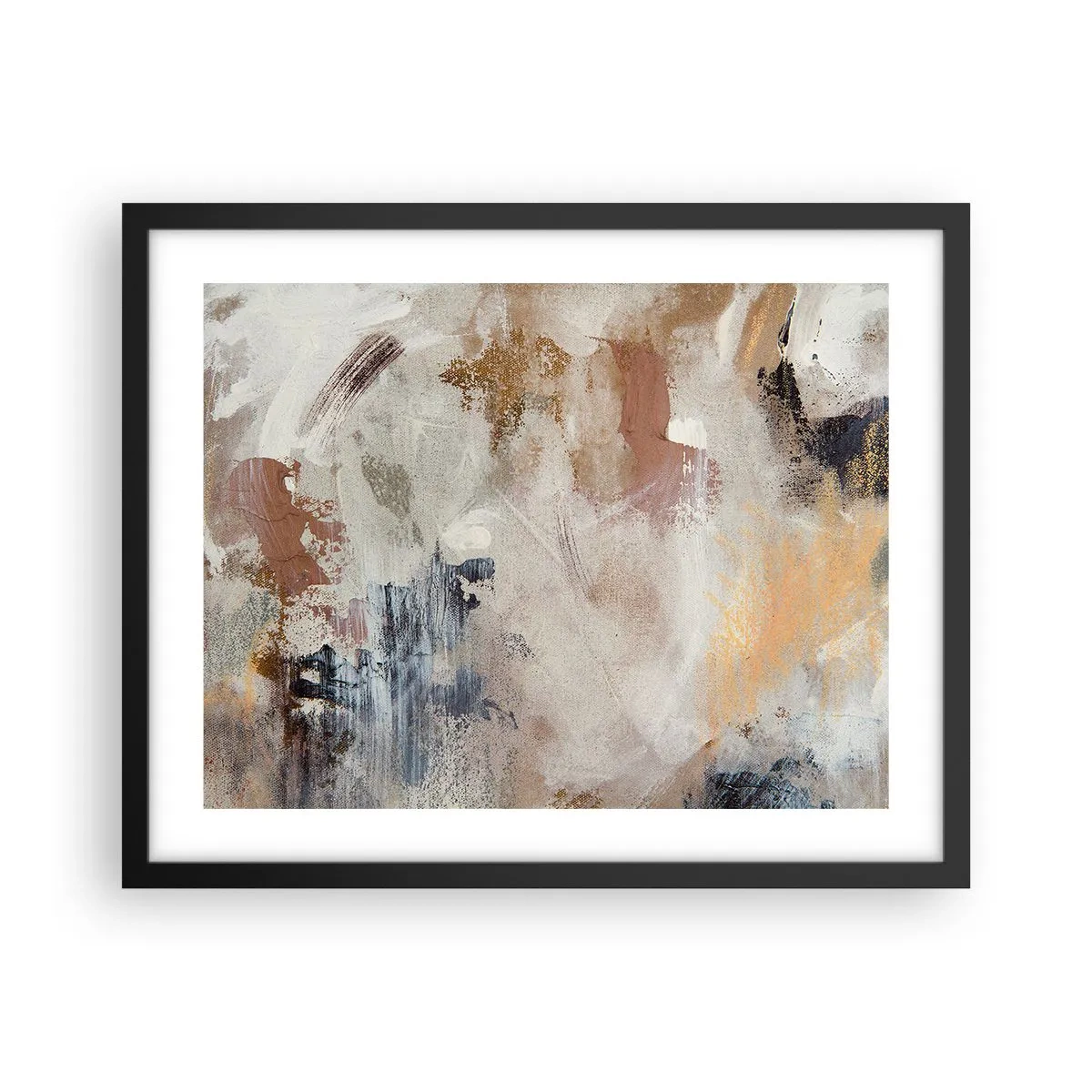 Póster en marco negro - Abstracción brumosa - 50x40 cm