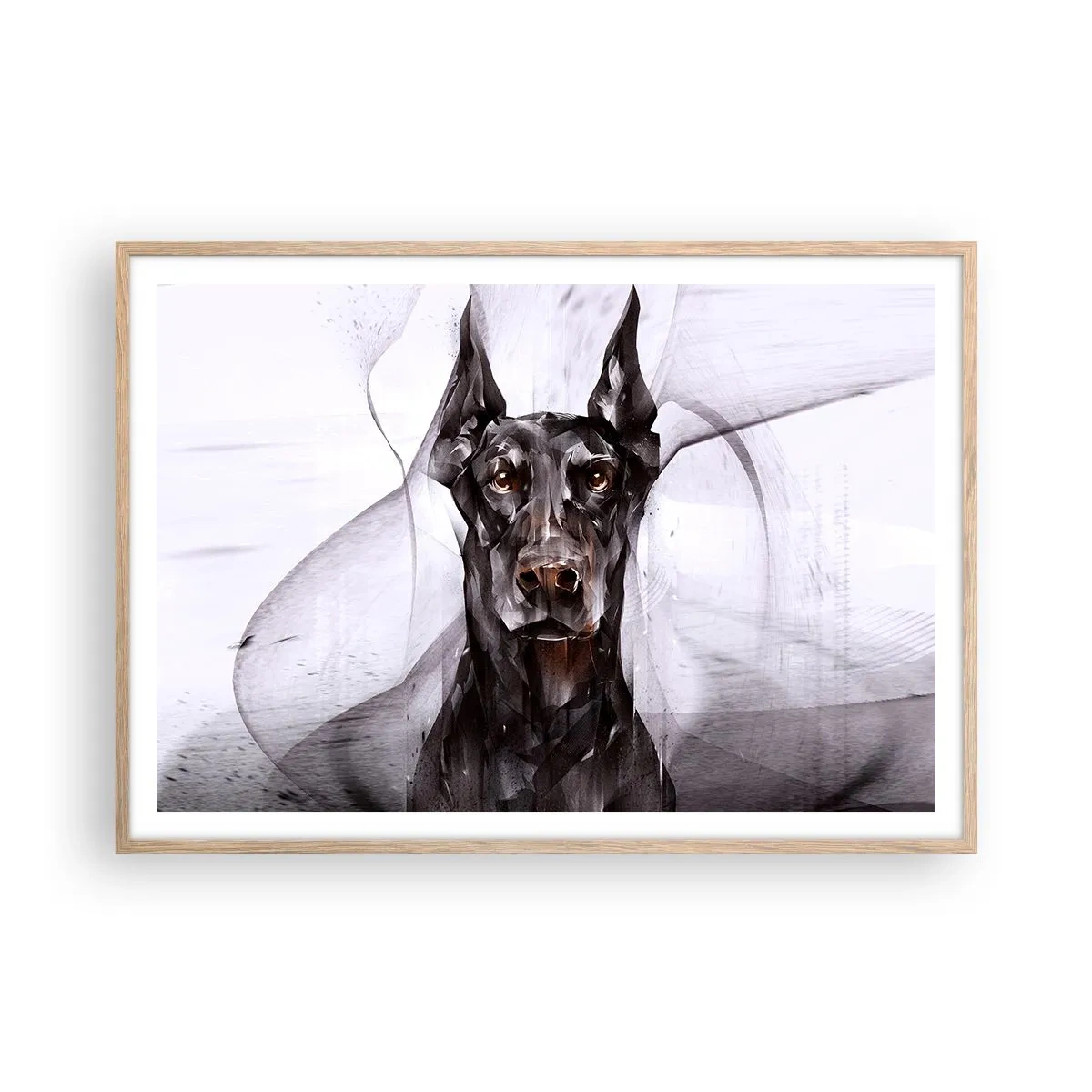 Póster en marco roble claro - Nacido noble - 100x70 cm