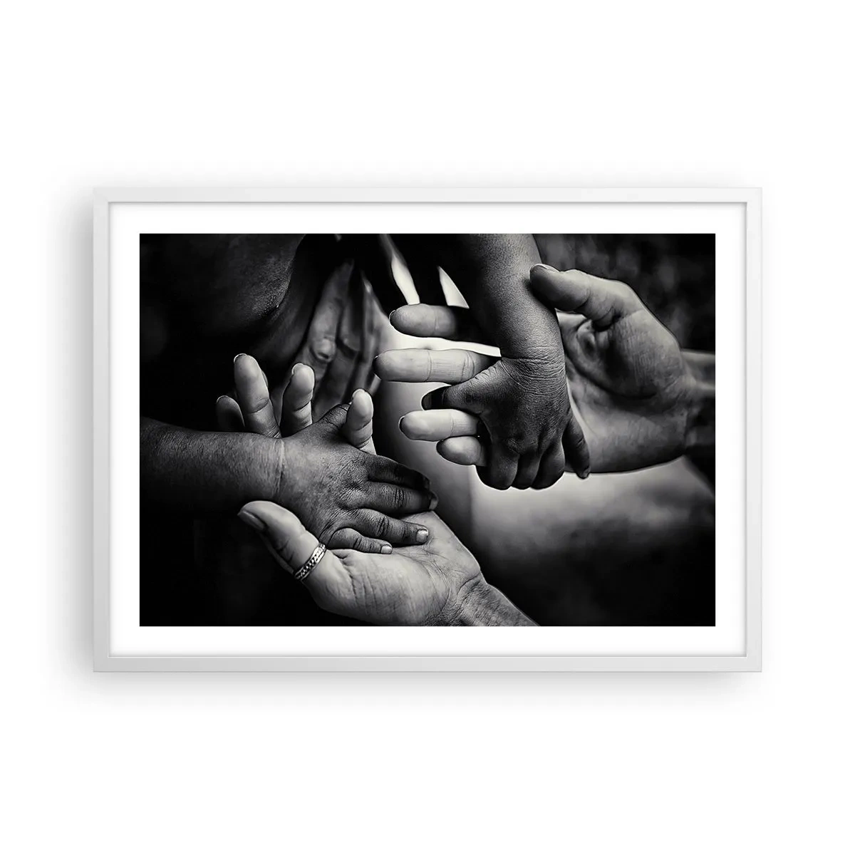 Póster en marco blanco - Ser humano - 70x50 cm