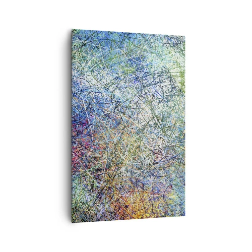 Cuadro sobre lienzo - Impresión de Imagen - Composición abstracta con líneas y texturas multicolores. - 80x120cm - No es tan fácil - Decoración de pared moderna para salón y dormitorio ARTTOR