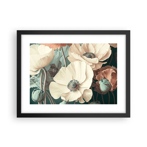 Póster en marco negro - Susurro de amapolas - 40x30 cm