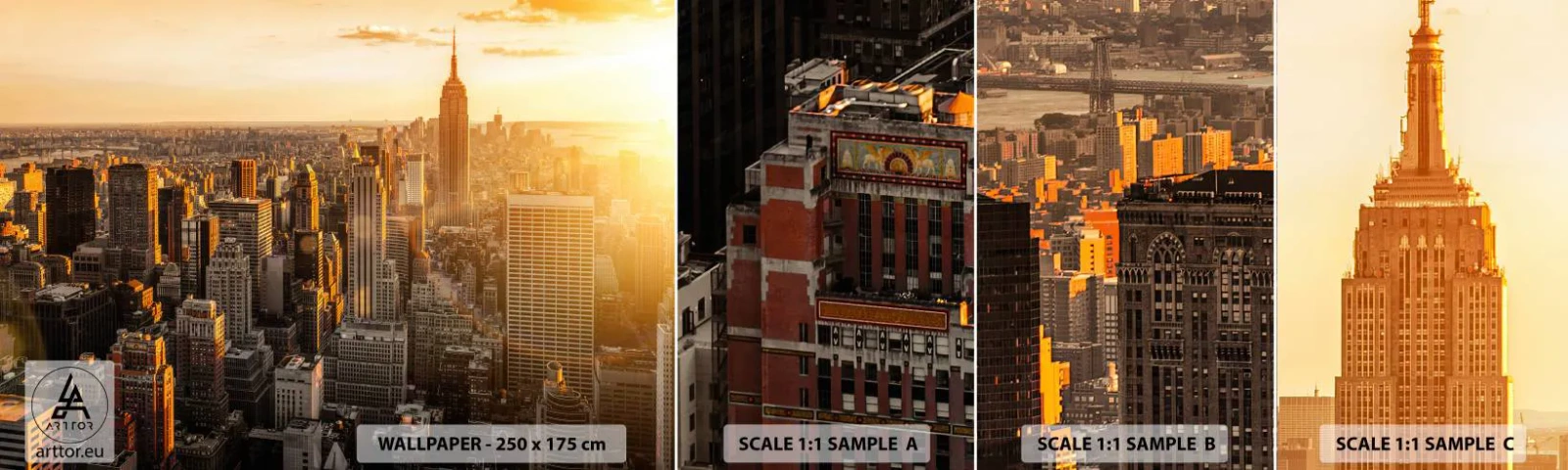 Muestra de fotomural autoadhesivo Deluxe Sticker - Creciendo al sol - Ciudad, Nueva York, Arquitectura - 100x30 cm