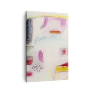 Cuadro sobre lienzo - Impresión de Imagen - Formas abstractas coloridas sobre un fondo claro - 80x120cm - Convexo, cóncavo, plano - Decoración de pared moderna para salón y dormitorio ARTTOR