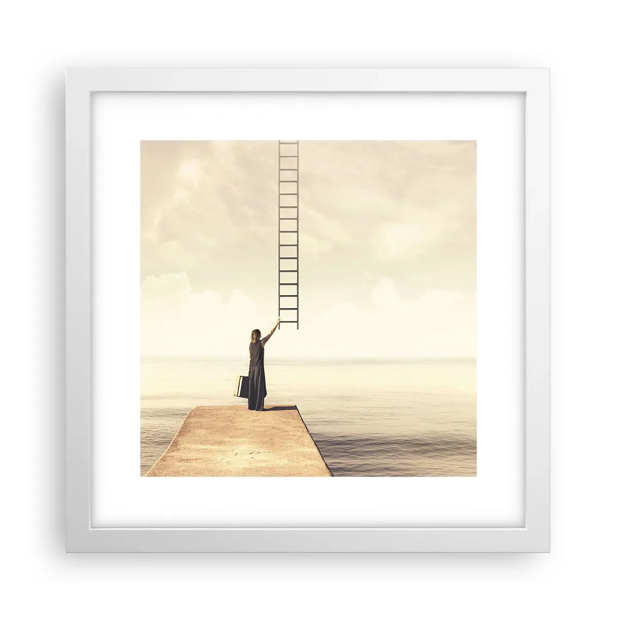 Póster en marco blanco - Un viaje mágico - 30x30 cm