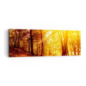 Cuadro sobre lienzo - Impresión de Imagen - Hacia un claro de oro - 90x30 cm