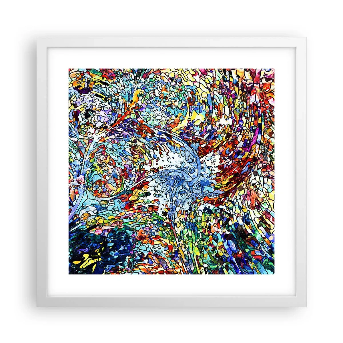 Póster en marco blanco - Vidriera - 40x40 cm