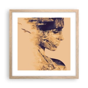 Póster en marco roble claro - Hermosa por naturaleza - 40x40 cm