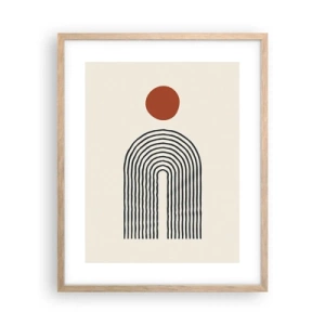 Póster en marco roble claro - Magnetismo de formas y colores - 40x50 cm