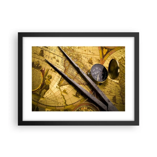 Póster en marco negro - ¿Dónde están los tesoros? - 40x30 cm