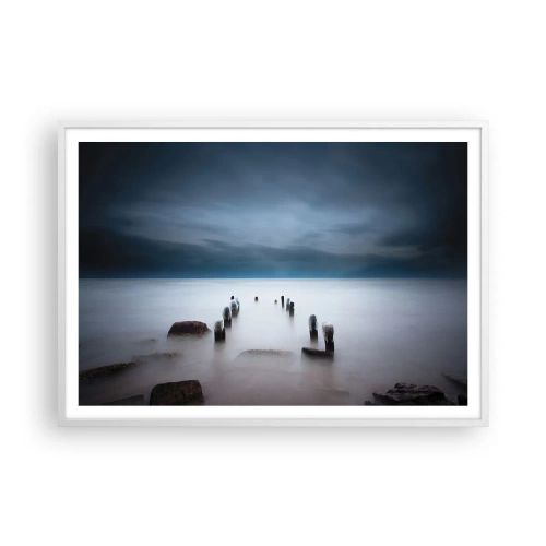 Póster en marco blanco - El lago del pensamiento - 100x70 cm