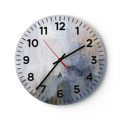 Reloj de pared - Reloj de vidrio - Tonos de color - 30x30 cm