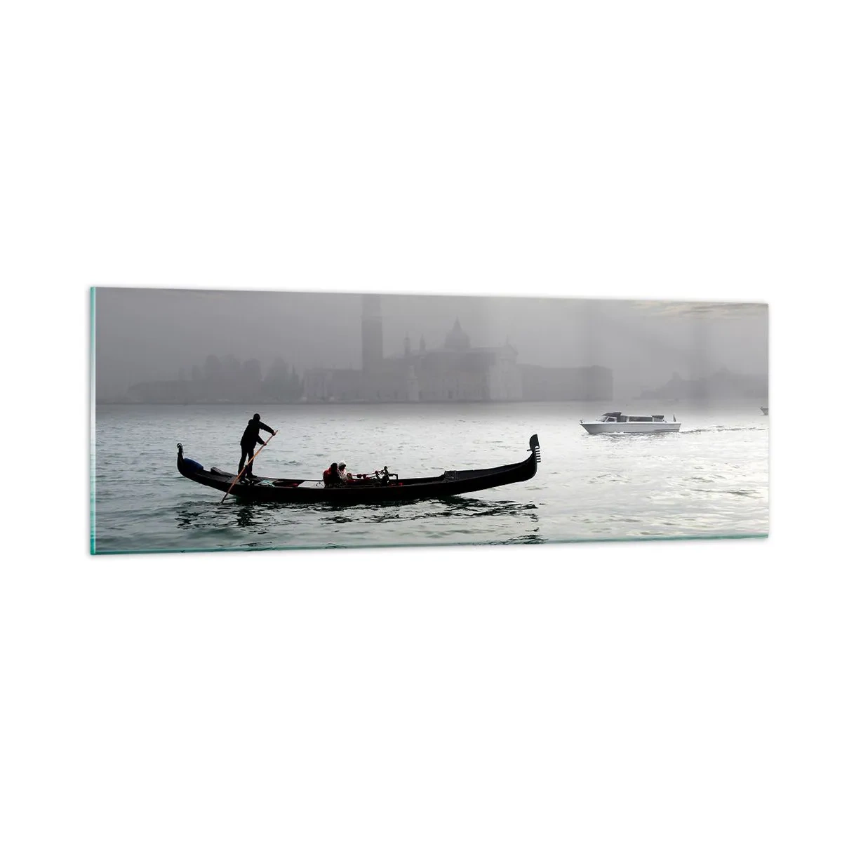 Cuadro sobre vidrio - Impresiones sobre Vidrio - Una fabulosa ciudad de agua y niebla - 90x30 cm