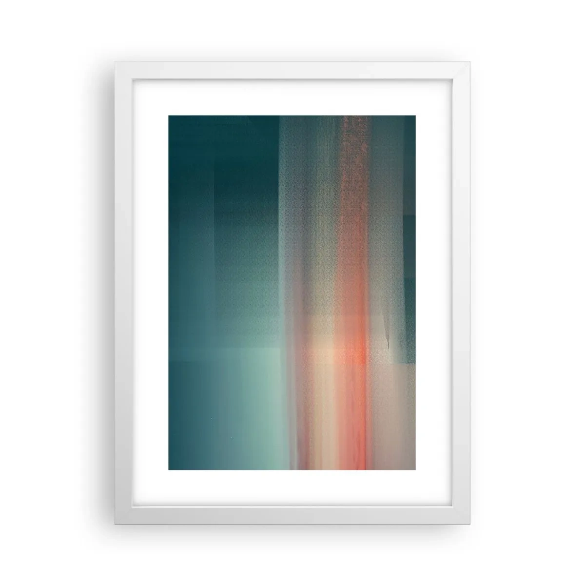 Póster en marco blanco - Abstracción: ondas de luz - 30x40 cm