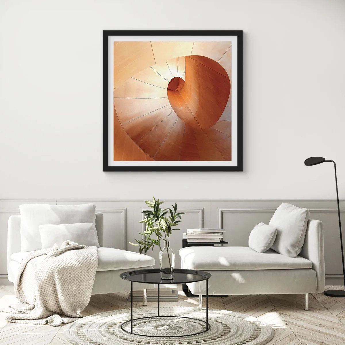 Póster en marco negro - Serpentina arquitectónica - 50x50 cm