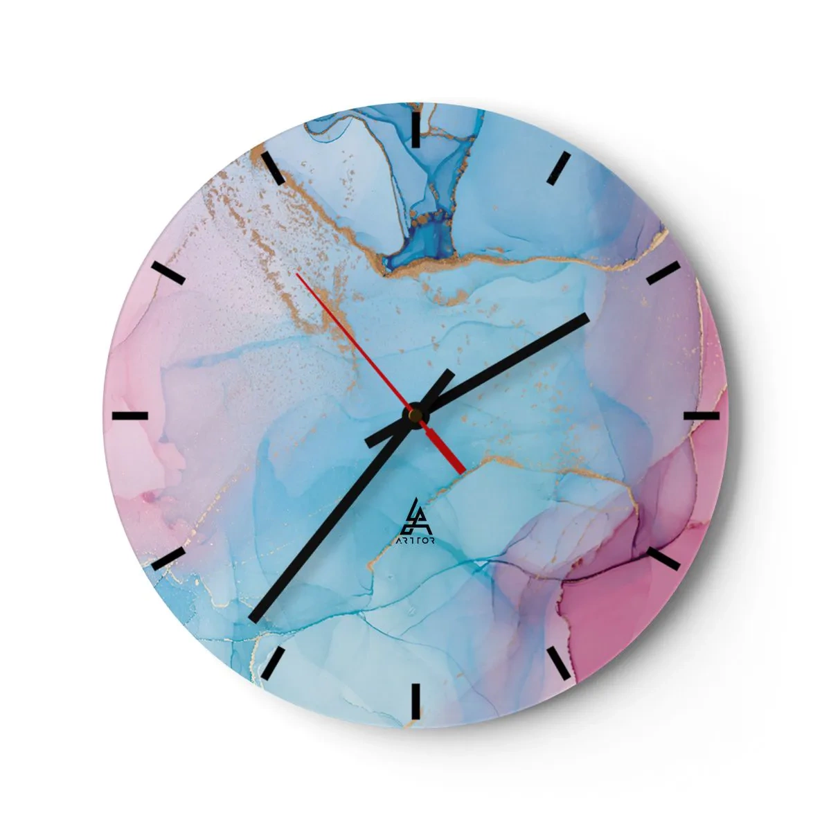 Reloj de pared - Reloj de vidrio - Reuniones y encuentros de colores - 40x40 cm