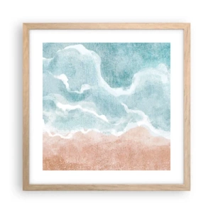 Póster en marco roble claro - Abstracción de nubes - 40x40 cm
