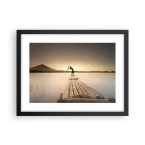 Póster en marco negro - Antes del descanso - 40x30 cm