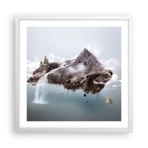 Póster en marco blanco - Isla surrealista - 50x50 cm