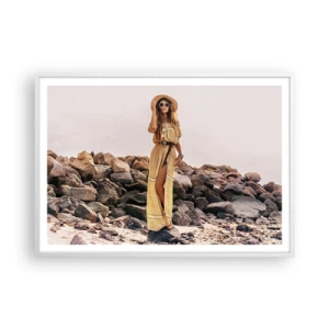 Póster en marco blanco - La magia de las piedras - 100x70 cm