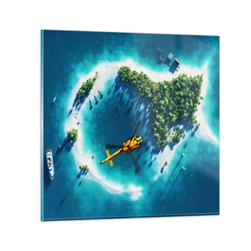 Cuadro sobre vidrio - Impresiones sobre Vidrio - Cómprate una isla - 40x40 cm