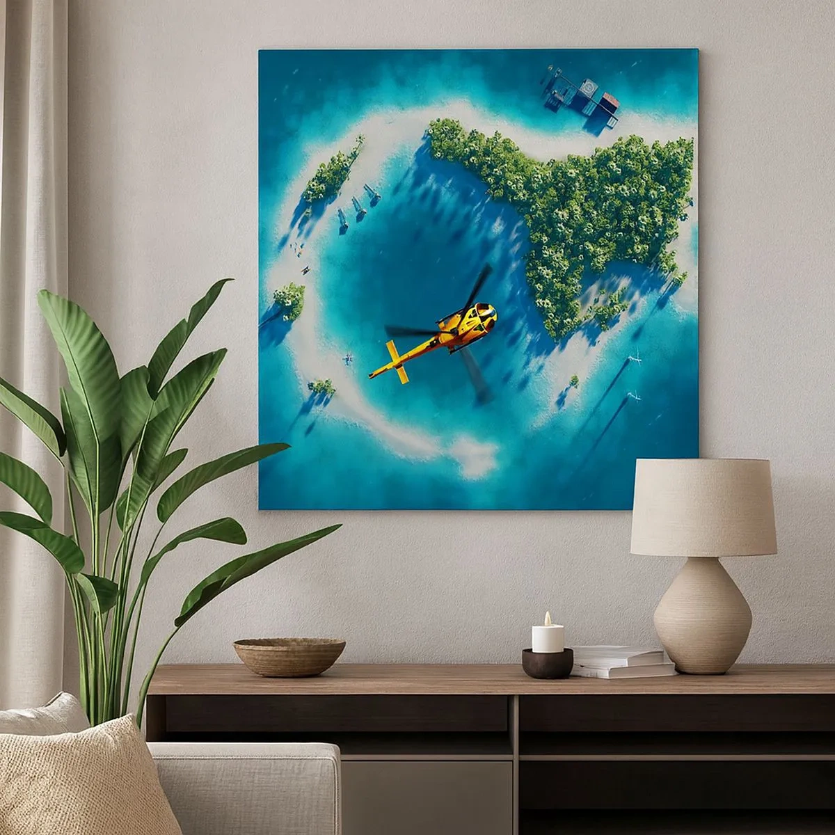 Cuadro sobre lienzo - Impresión de Imagen - Cómprate una isla - 30x30 cm