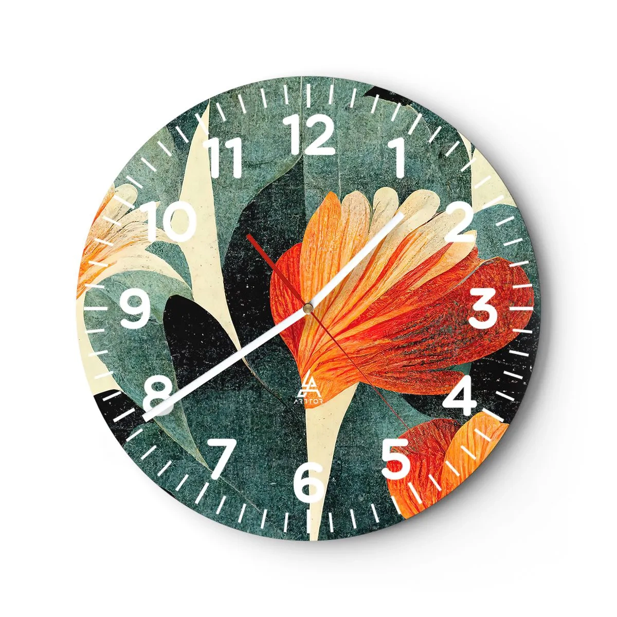Reloj de pared - Reloj de vidrio - El calor del trópico y el frescor del verdor - 40x40 cm