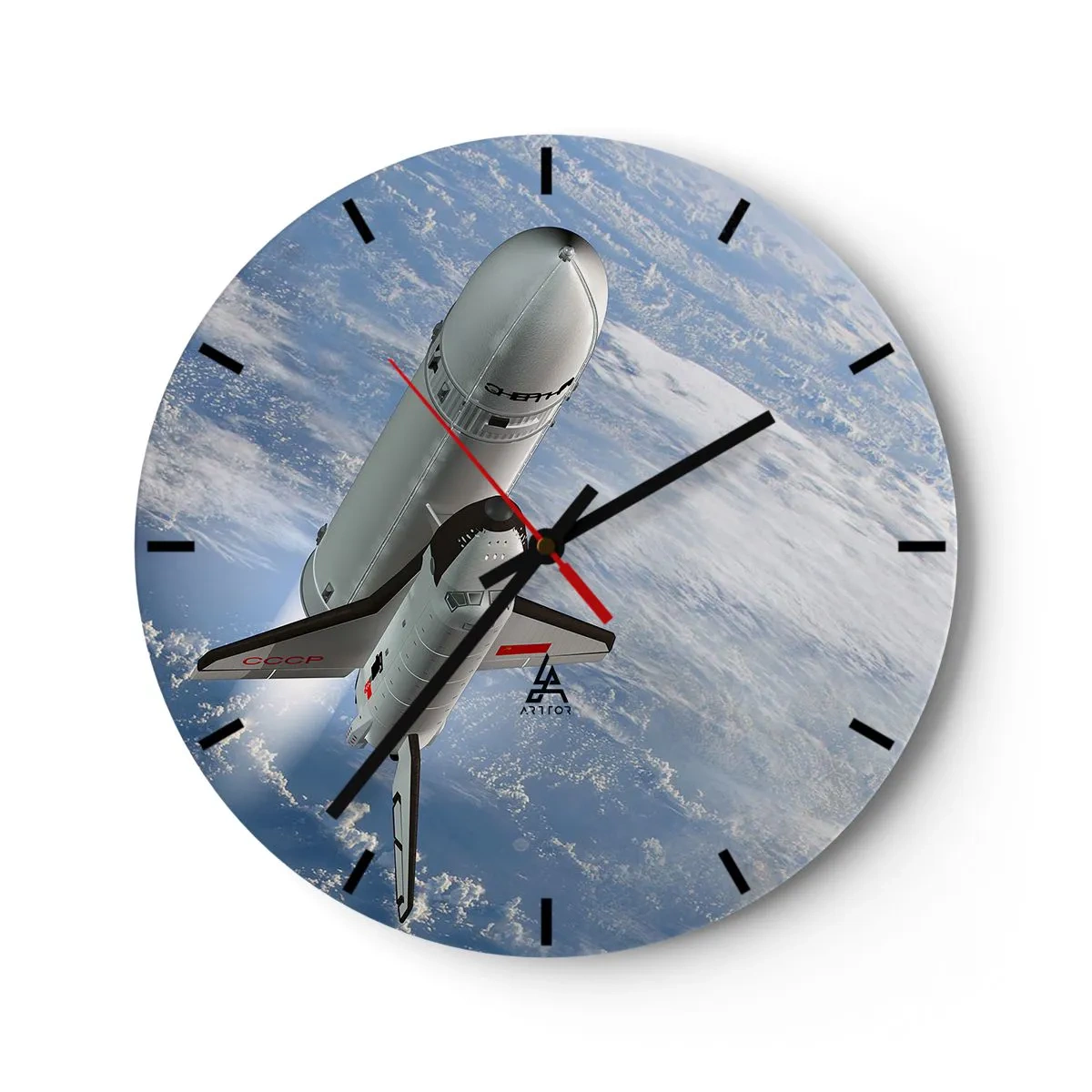 Reloj de pared - Reloj de vidrio - Ascensión cósmica - 40x40 cm