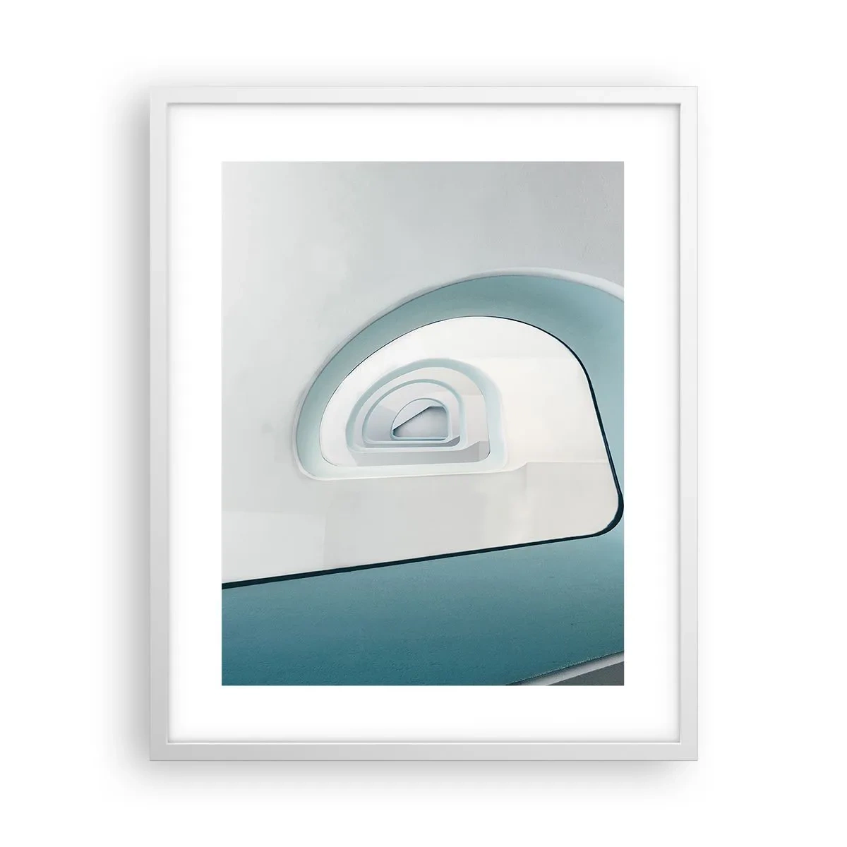Póster en marco blanco - Espiral del río azul - 40x50 cm