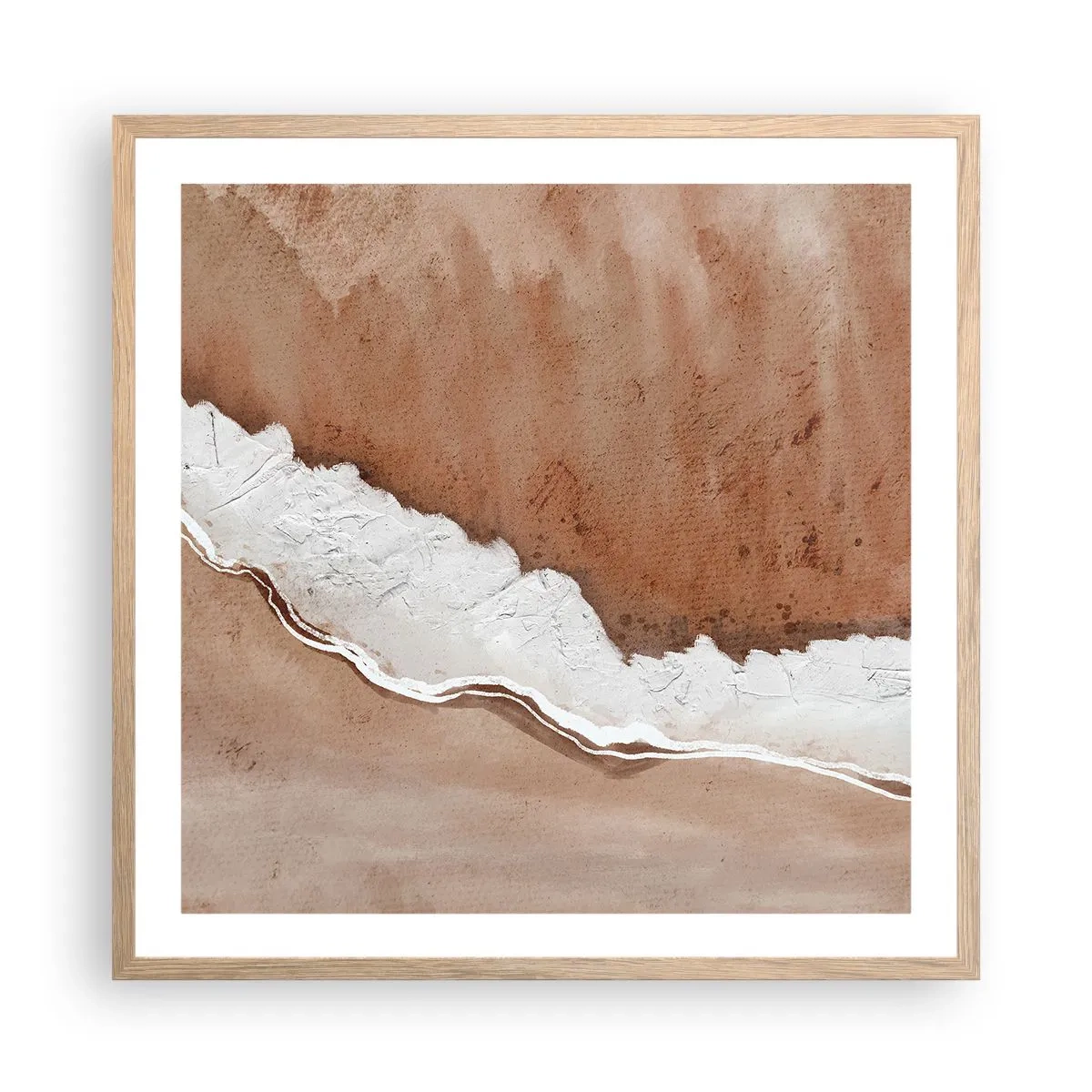Póster en marco roble claro - En colores terrosos - 60x60 cm