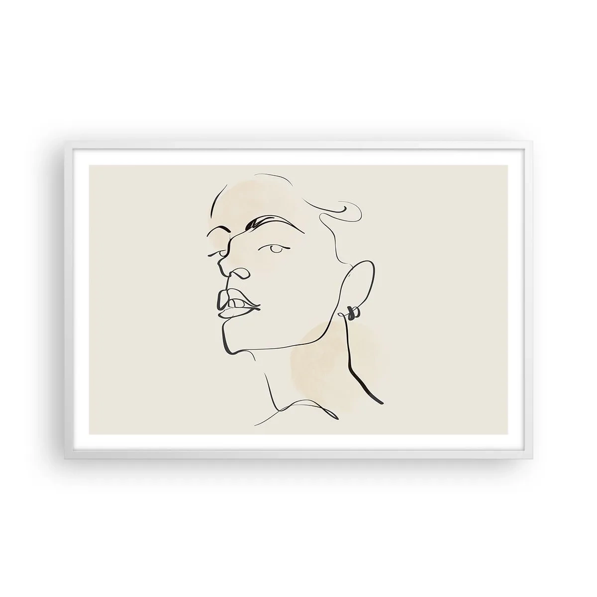 Póster en marco blanco - Una mirada orgullosa - 91x61 cm