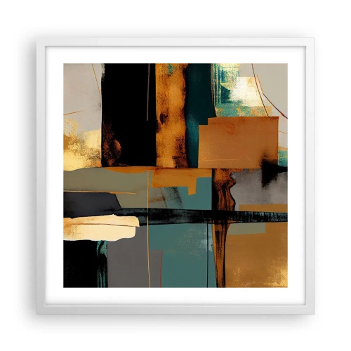 Póster en marco blanco - Abstracción: luces y sombras - 50x50 cm