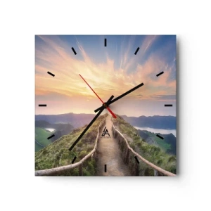 Reloj de pared - Reloj de vidrio - Cerca del cielo - 40x40 cm