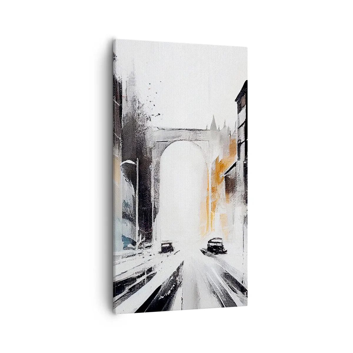 Cuadro sobre lienzo - Impresión de Imagen - Estudio de la ciudad: arquitectura y movimiento - 55x100 cm