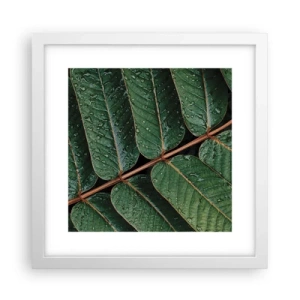 Póster en marco blanco - En un ritmo verde - 30x30 cm