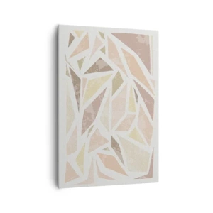 Cuadro sobre lienzo - Impresión de Imagen - Formas geométricas abstractas en colores pastel - 70x100cm - Composición de vidrieras - Decoración de pared moderna para salón y dormitorio ARTTOR