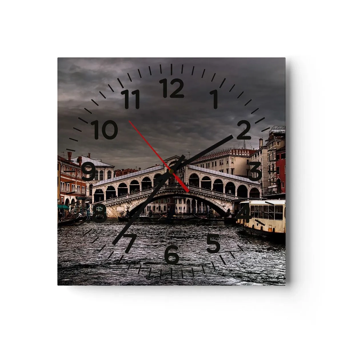 Reloj de pared - Reloj de vidrio - Promesa de una velada veneciana - 30x30 cm