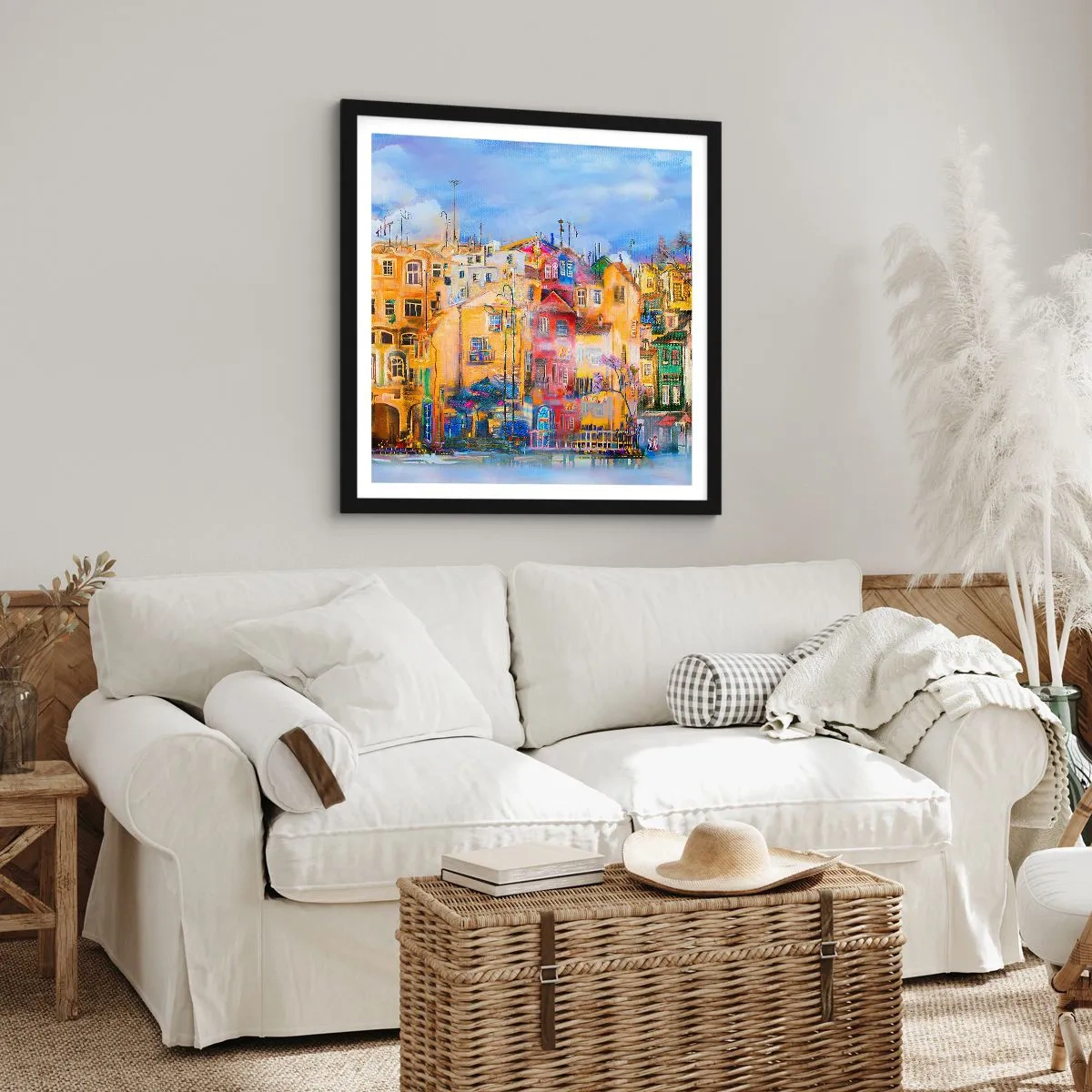 Póster en marco negro - Estamos juntos - 60x60 cm