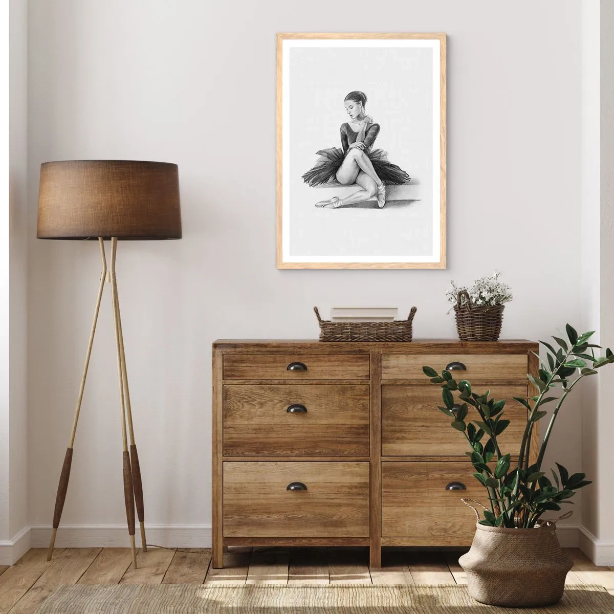 Póster en marco roble claro - Amante de la danza - 50x70 cm
