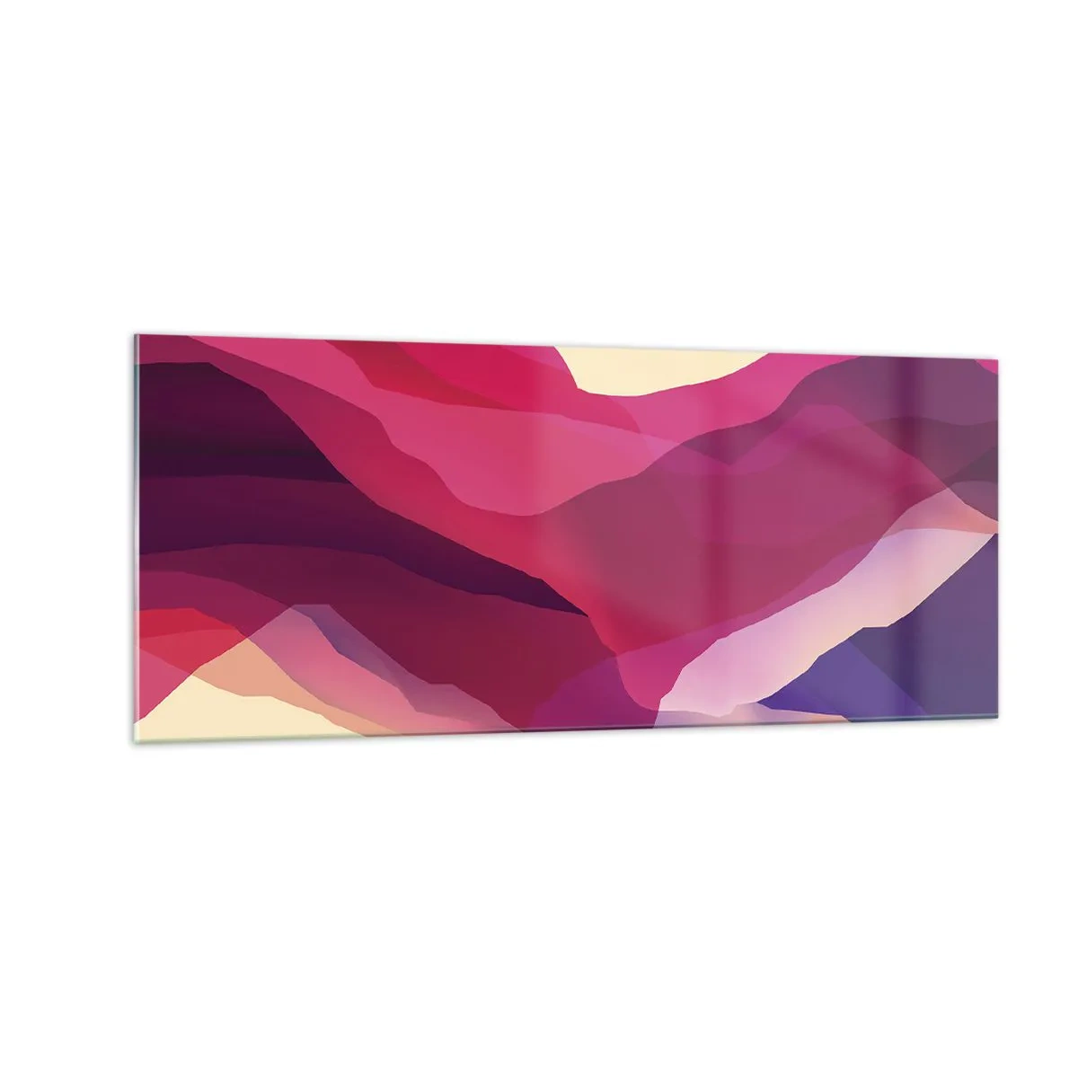 Cuadro sobre vidrio - Impresiones sobre Vidrio - Ondas púrpuras - 100x40 cm