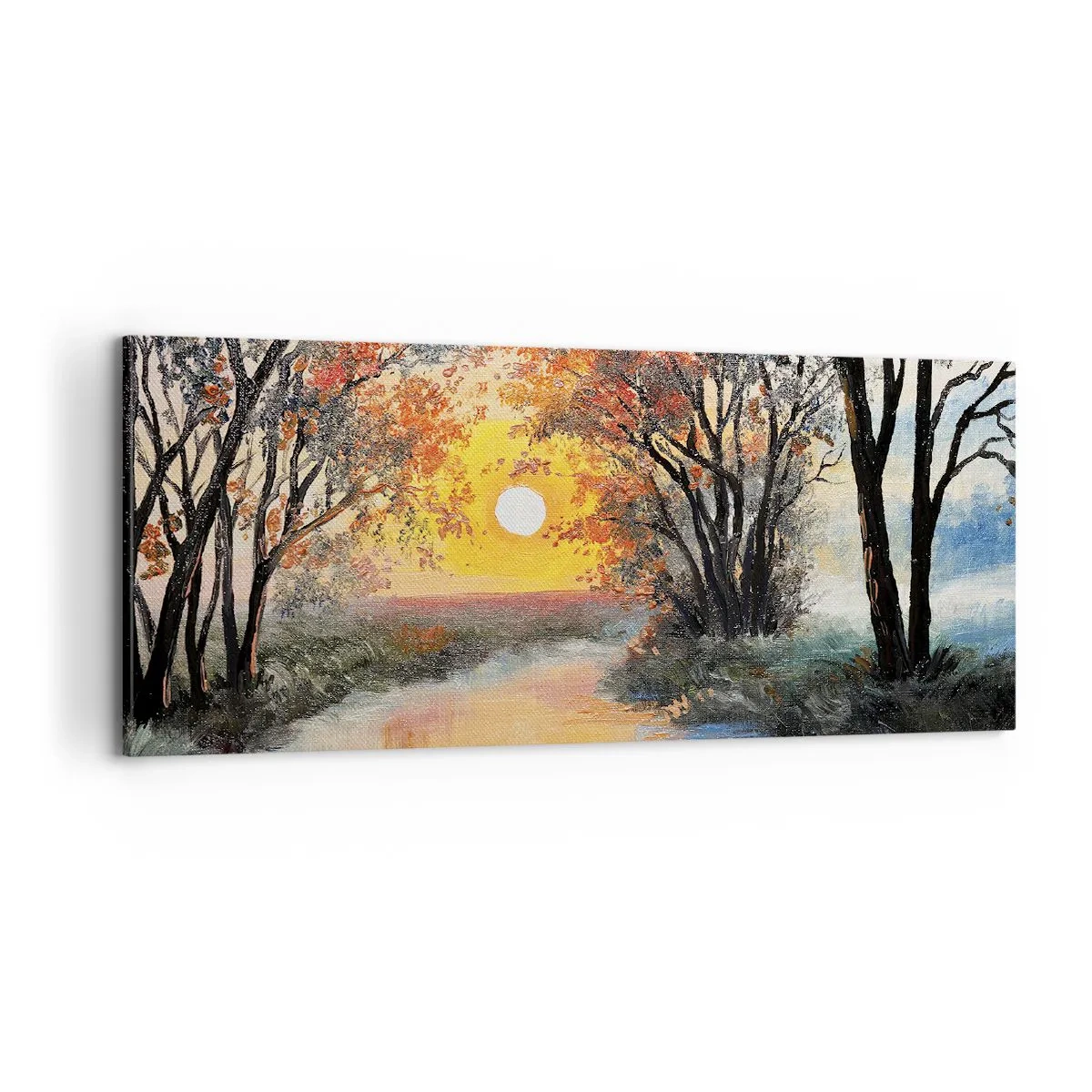 Cuadro sobre lienzo - Impresión de Imagen - Ambiente otoñal - 100x40 cm